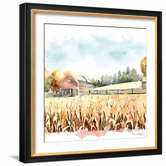 Countryside Autumn Barn I-Nicole DeCamp-Framed Art Print