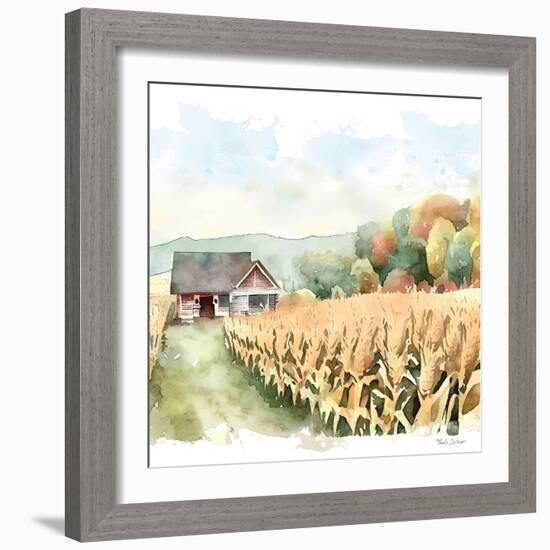 Countryside Autumn Barn II-Nicole DeCamp-Framed Art Print