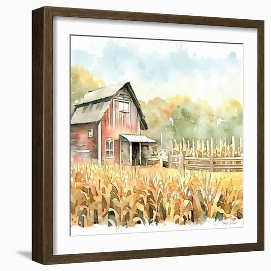 Countryside Autumn Barn III-Nicole DeCamp-Framed Art Print