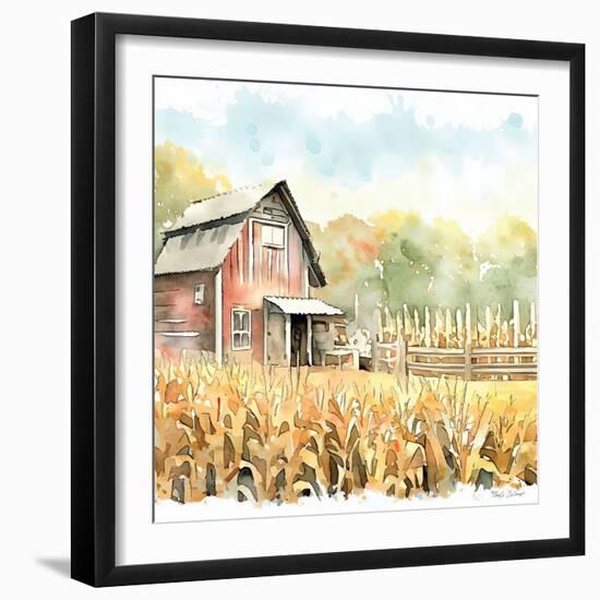 Countryside Autumn Barn III-Nicole DeCamp-Framed Art Print