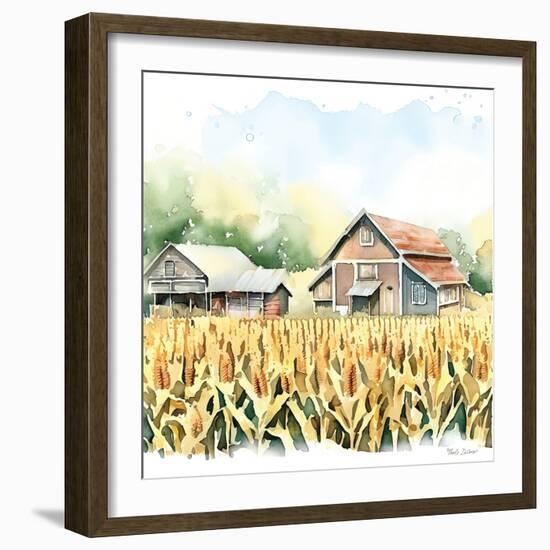 Countryside Autumn Barn V-Nicole DeCamp-Framed Art Print