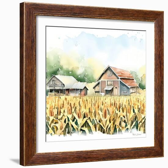 Countryside Autumn Barn V-Nicole DeCamp-Framed Art Print