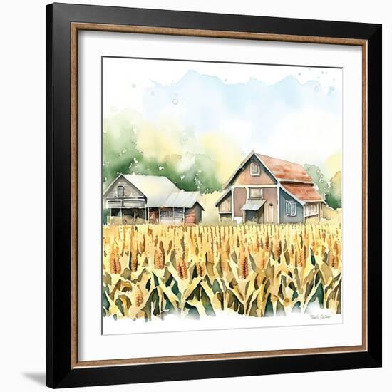 Countryside Autumn Barn V-Nicole DeCamp-Framed Art Print