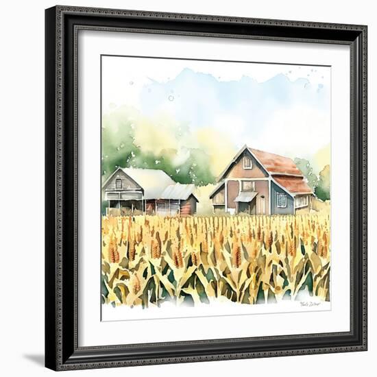 Countryside Autumn Barn V-Nicole DeCamp-Framed Art Print