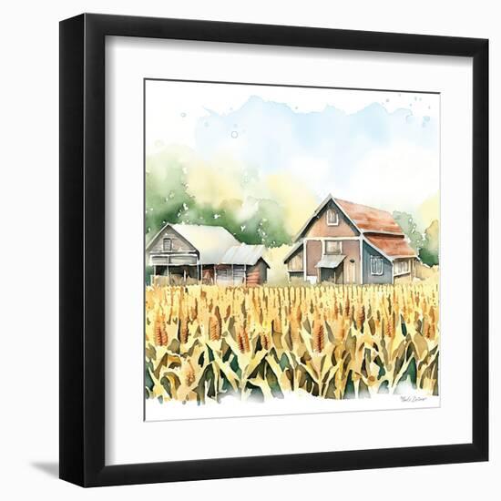 Countryside Autumn Barn V-Nicole DeCamp-Framed Art Print