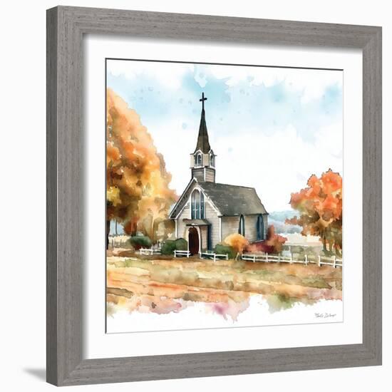 Countryside Autumn Church I-Nicole DeCamp-Framed Art Print