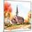 Countryside Autumn Church II-Nicole DeCamp-Mounted Art Print