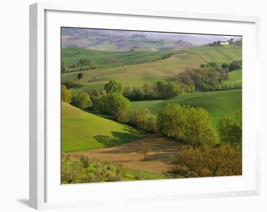 Countryside in Val d'Orcia-Dennis Degnan-Framed Photographic Print