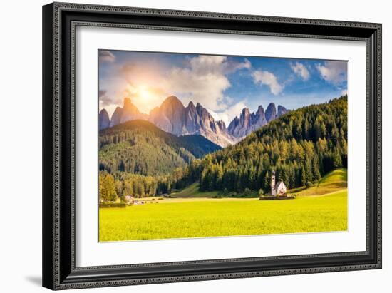 Countryside View of the Valley Santa Maddalena in the National Park Puez Odle or Geisler (Val Di Fu-Leonid Tit-Framed Photographic Print