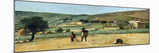 Countryside with Peasants-Simon Quaglio-Mounted Giclee Print