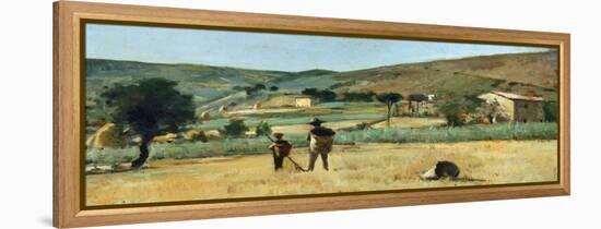 Countryside with Peasants-Simon Quaglio-Framed Premier Image Canvas