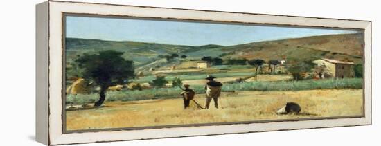 Countryside with Peasants-Simon Quaglio-Framed Premier Image Canvas