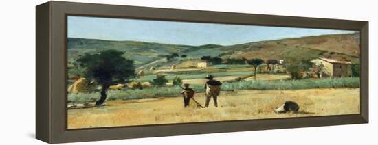 Countryside with Peasants-Simon Quaglio-Framed Premier Image Canvas