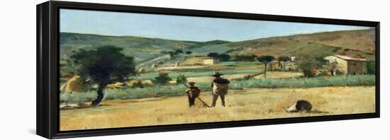 Countryside with Peasants-Simon Quaglio-Framed Premier Image Canvas