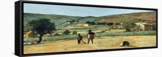 Countryside with Peasants-Simon Quaglio-Framed Premier Image Canvas