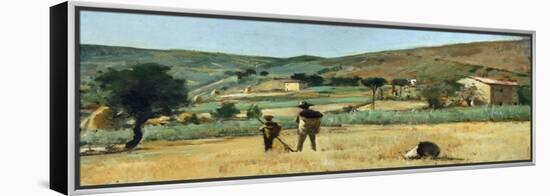 Countryside with Peasants-Simon Quaglio-Framed Premier Image Canvas