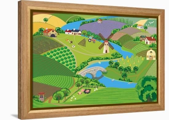 Countryside-Milovelen-Framed Stretched Canvas