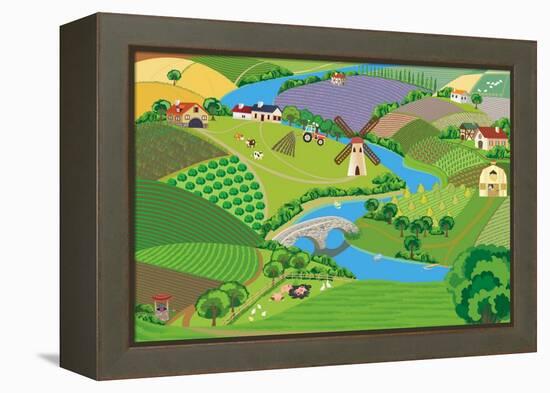 Countryside-Milovelen-Framed Stretched Canvas