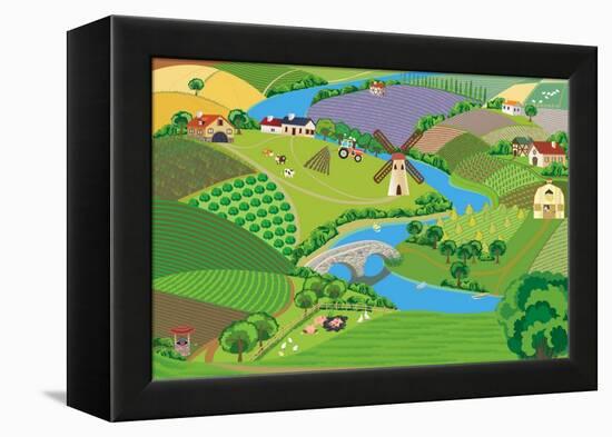 Countryside-Milovelen-Framed Stretched Canvas