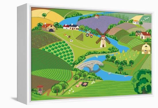 Countryside-Milovelen-Framed Stretched Canvas