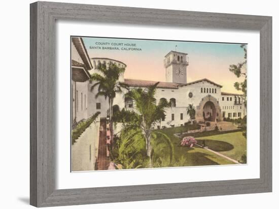 County Courthouse, Santa Barbara, California-null-Framed Art Print