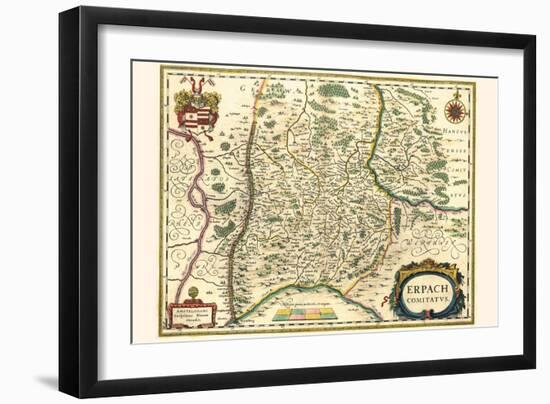 County Of Erbach, Germany-Willem Janszoon Blaeu-Framed Art Print