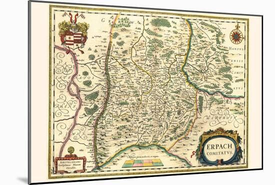 County Of Erbach, Germany-Willem Janszoon Blaeu-Mounted Art Print