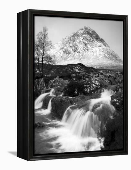 Coupall Falls and Buachaille Etive Mor in Winter, Glencoe, Scotland, UK-Nadia Isakova-Framed Premier Image Canvas