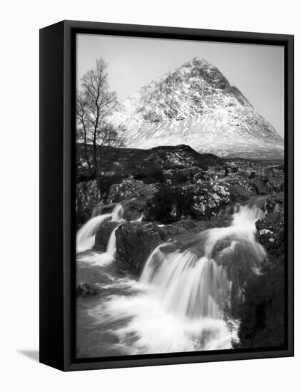 Coupall Falls and Buachaille Etive Mor in Winter, Glencoe, Scotland, UK-Nadia Isakova-Framed Premier Image Canvas