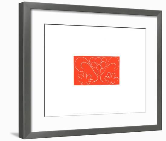 Coupe de Fruits Flanquee de Deux Fleurs, c.1943-Henri Matisse-Framed Serigraph