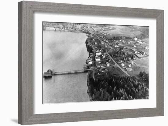 Coupeville, WA View from Air Whidby Island Photograph - Coupeville, WA-Lantern Press-Framed Art Print