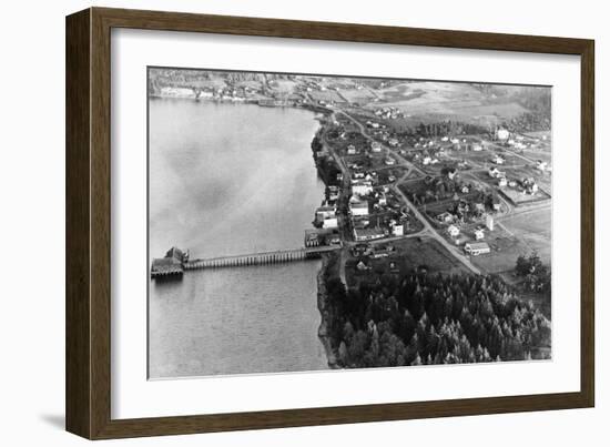 Coupeville, WA View from Air Whidby Island Photograph - Coupeville, WA-Lantern Press-Framed Art Print