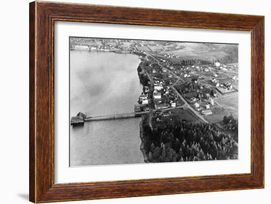 Coupeville, WA View from Air Whidby Island Photograph - Coupeville, WA-Lantern Press-Framed Art Print