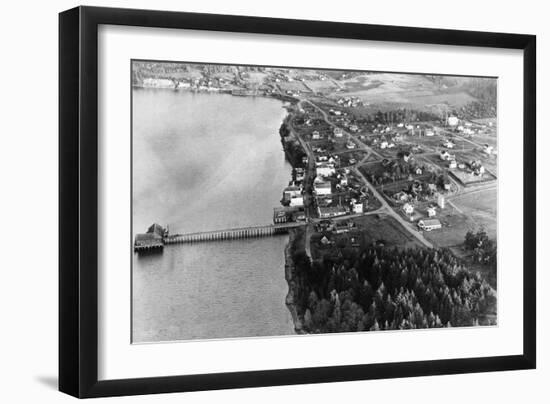 Coupeville, WA View from Air Whidby Island Photograph - Coupeville, WA-Lantern Press-Framed Art Print