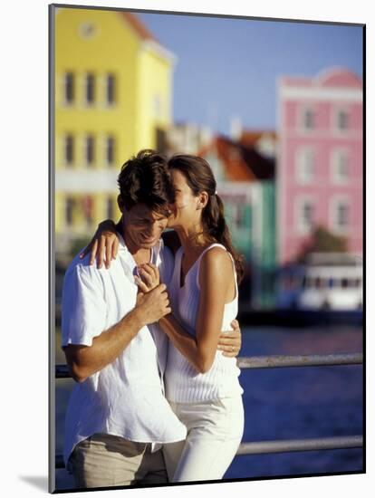 Couple at the Willemstad Waterfront, Curacao, Caribbean-Greg Johnston-Mounted Photographic Print