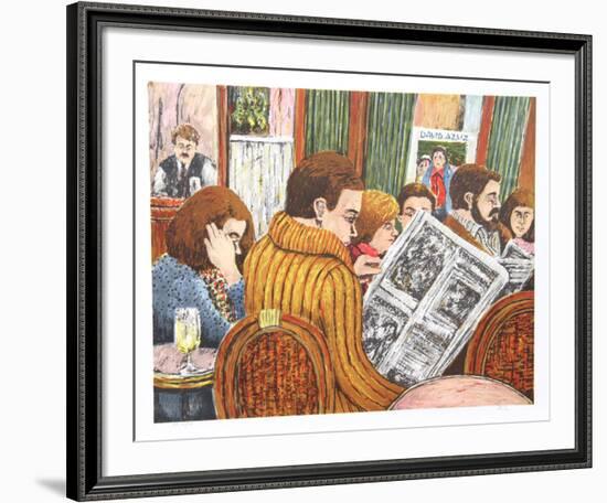 Couple Bar Montparnasse Paris-David Azuz-Framed Collectable Print