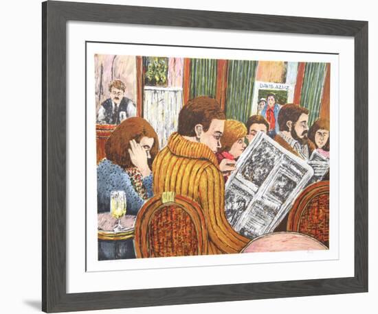 Couple Bar Montparnasse Paris-David Azuz-Framed Collectable Print