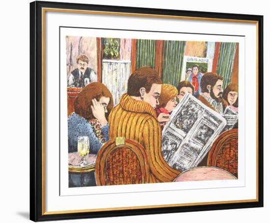 Couple Bar Montparnasse Paris-David Azuz-Framed Collectable Print