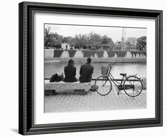 Couple by the Kyobashigawa River, Hiroshima, Japan-Walter Bibikow-Framed Photographic Print