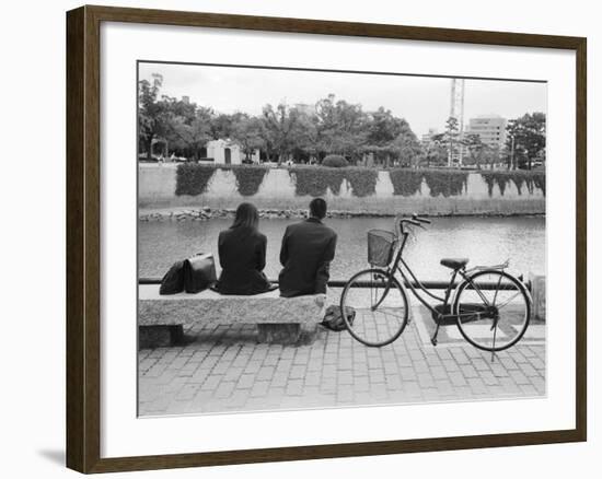 Couple by the Kyobashigawa River, Hiroshima, Japan-Walter Bibikow-Framed Photographic Print