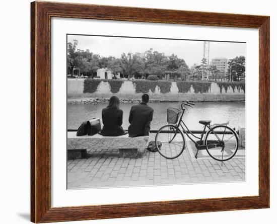 Couple by the Kyobashigawa River, Hiroshima, Japan-Walter Bibikow-Framed Photographic Print