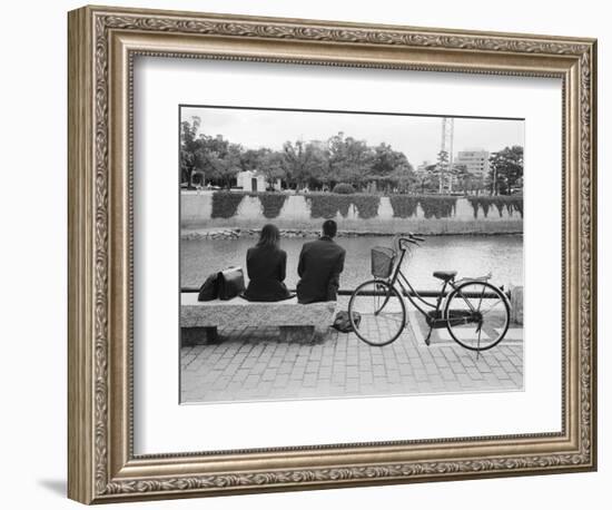 Couple by the Kyobashigawa River, Hiroshima, Japan-Walter Bibikow-Framed Photographic Print