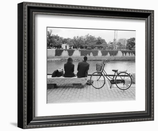 Couple by the Kyobashigawa River, Hiroshima, Japan-Walter Bibikow-Framed Photographic Print