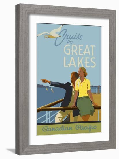 Couple, Cruise the Great Lakes Canadian Pacific-null-Framed Giclee Print