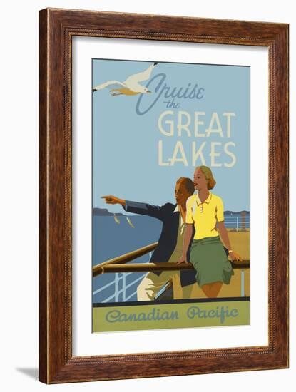 Couple, Cruise the Great Lakes Canadian Pacific-null-Framed Giclee Print