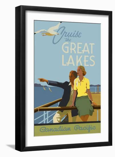 Couple, Cruise the Great Lakes Canadian Pacific-null-Framed Giclee Print