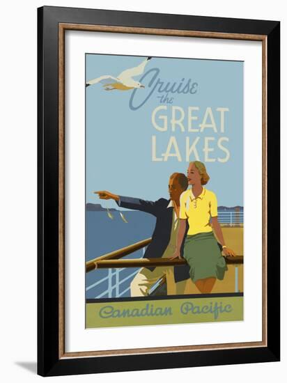 Couple, Cruise the Great Lakes Canadian Pacific-null-Framed Giclee Print