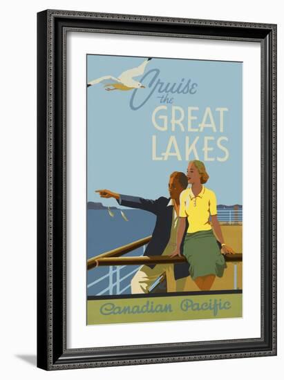 Couple, Cruise the Great Lakes Canadian Pacific-null-Framed Giclee Print