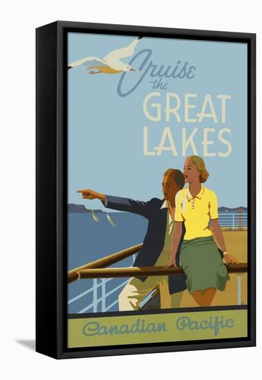 Couple, Cruise the Great Lakes Canadian Pacific-null-Framed Premier Image Canvas