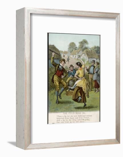 Couple Dance an Irish Jig on the Village Green-null-Framed Photographic Print